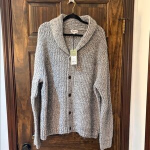 Goodfellow & Co Gray Shawl-Collar Button Cardigan
